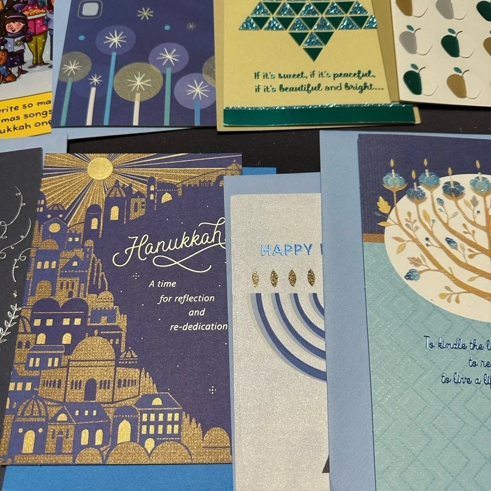 🩵5/$8!10 assorted Hanukkah Greeting Cards Set